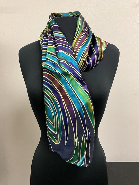 Accessories - Colorful Tropical Print Silky Scarf